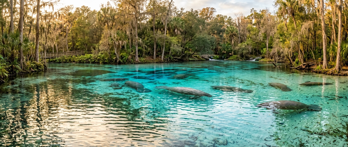 Scenic view of Crystal River, Florida