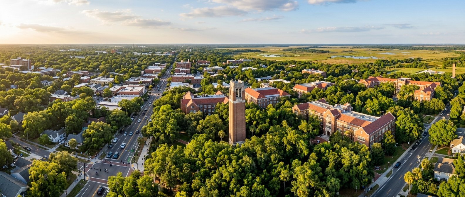 View of Gainesville, Florida featuring the University of Florida campus area