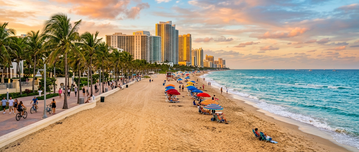 Scenic view of Hallandale Beach, Florida