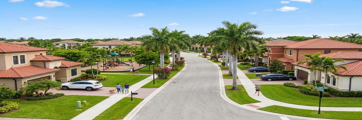 Well-maintained residential neighborhood in Miramar, Florida with tropical landscaping